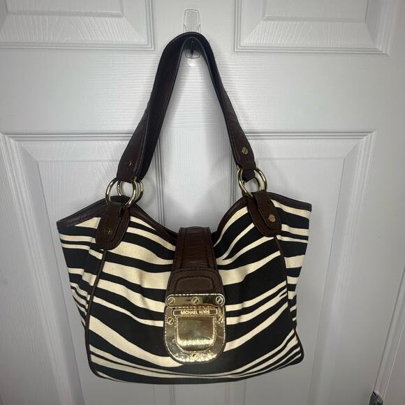 Michael Kors Bag Brown Gold Satchel Leather - Picture 2 of 13